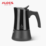 Moka, Pot, Stove Top, Coffee, Maker, 200ml, 4 Cup, Espresso, Black