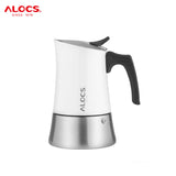 Moka, Pot, Stove Top, Coffee, Maker, Stainless Steel,  Espresso, White