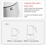 Moka Pot Stove Top Espresso Coffee Maker - 200ml