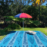 GUMLEAVES & WATERHOLES Design Mat - BLUE 3.0m x 3.0m