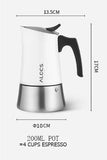 Moka, Pot, Stove Top, Coffee, Maker, 200ml, 4 Cup, Espresso