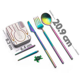 outlery, set, reusable, travel, cutlery, full, size, rainbow